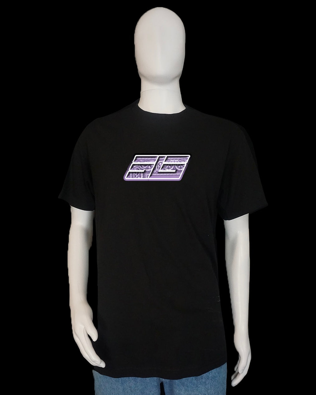 SLS Lavender Paisley T-Shirt (Black)